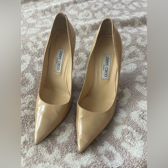 JIMMY CHOO NUDE PUMPS SZ 39.5 - Picture 1 of 3